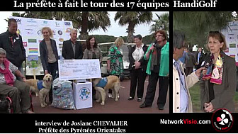 Josiane CHEVALIER Préfète des Pyrénées Orientales ouvre le 1er trophée HandiGolf des Lions Saint Cyprien Catalane le 25 avril 2015