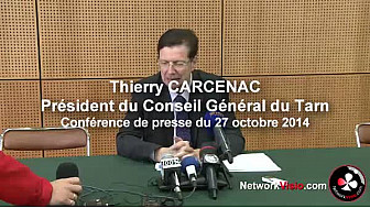 Barrage de Sivens et Thierry CARCENAC président du Conseil Général du Tarn et donc Maître d'Ouvrage  @Networkvisio