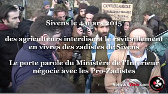 Barrage de Sivens : les anti-Barrage face aux Agriculteurs de la FNSEA à Sivens le 4 mars 2015 sur #Networkvisio