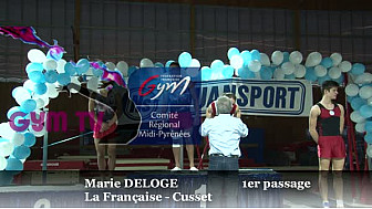 Gymnastique Tumbling: Marie DELOGE Médaille de Bronze au Championnat d'Europe 2016 était le 9 avril 2016 à Colomiers @FFGymnastique