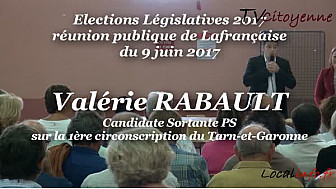 Valérie RABAULT candidate Sortante PS sur la 1ère circo du Tarn-et-Garonne dernier meeting à Lafrançaise le 9 juin 2017 @Valerie_Rabault