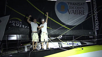 Apivia, vainqueur de la Transat Jacques Vabre Normandie Le Havre en IMOCA @ApiviaVoile @ApiviaMutuelle @Apivia_courtage @TransatJV_fr 